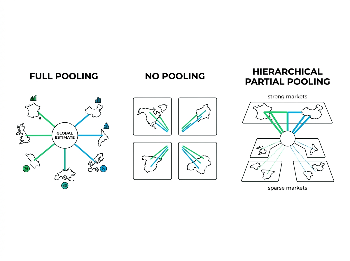 Partial pooling across markets